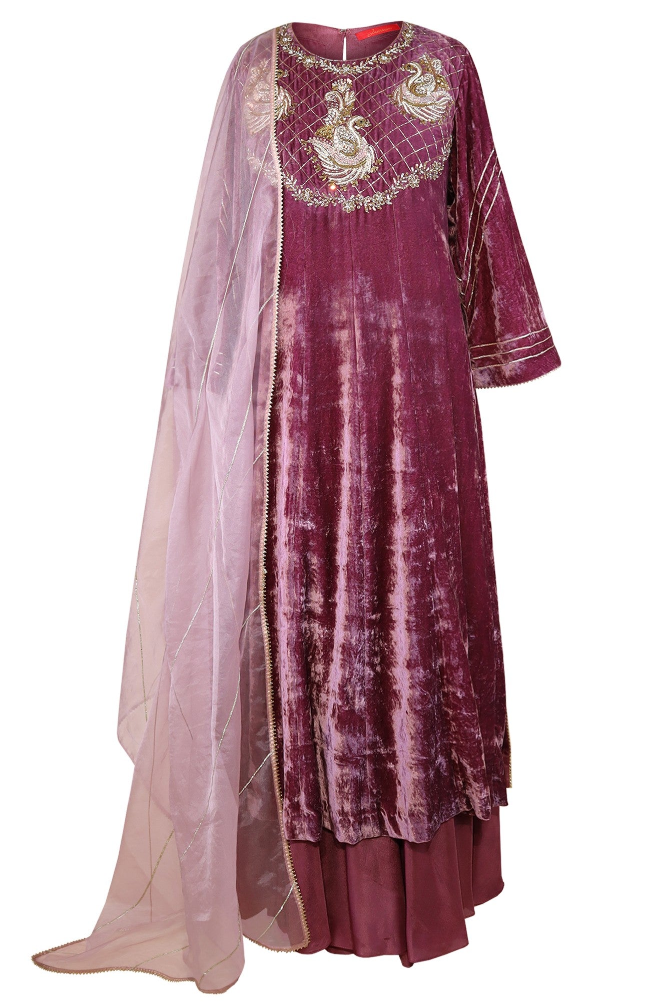 Velvet Anarkali With Sharara