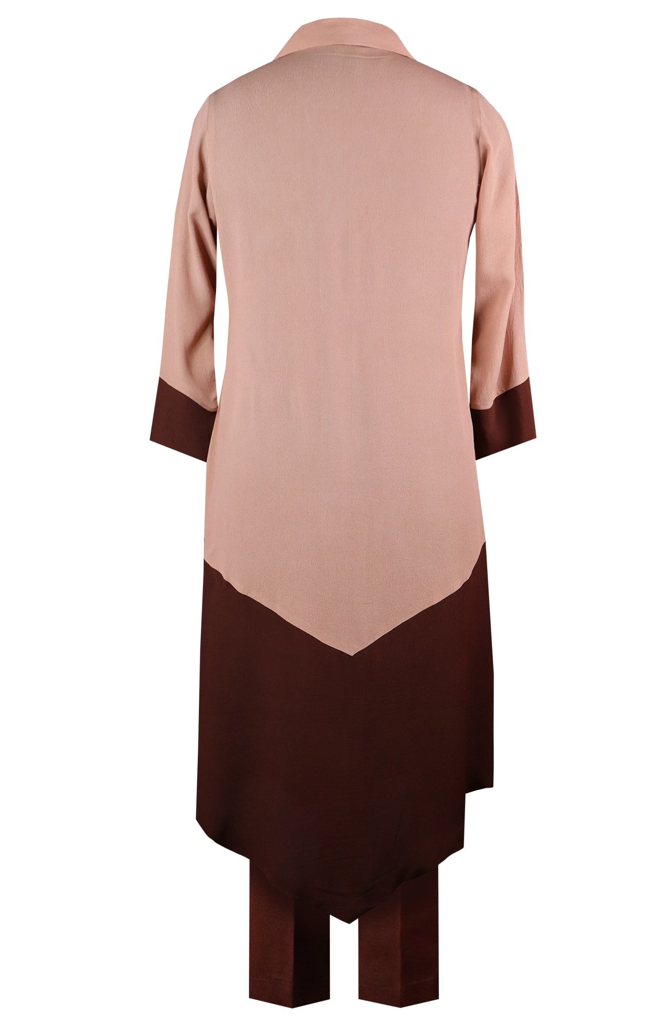 Poppies Colour Block Kurta Set - PEACH