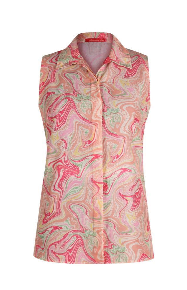 Printed Sleeveless Shirt