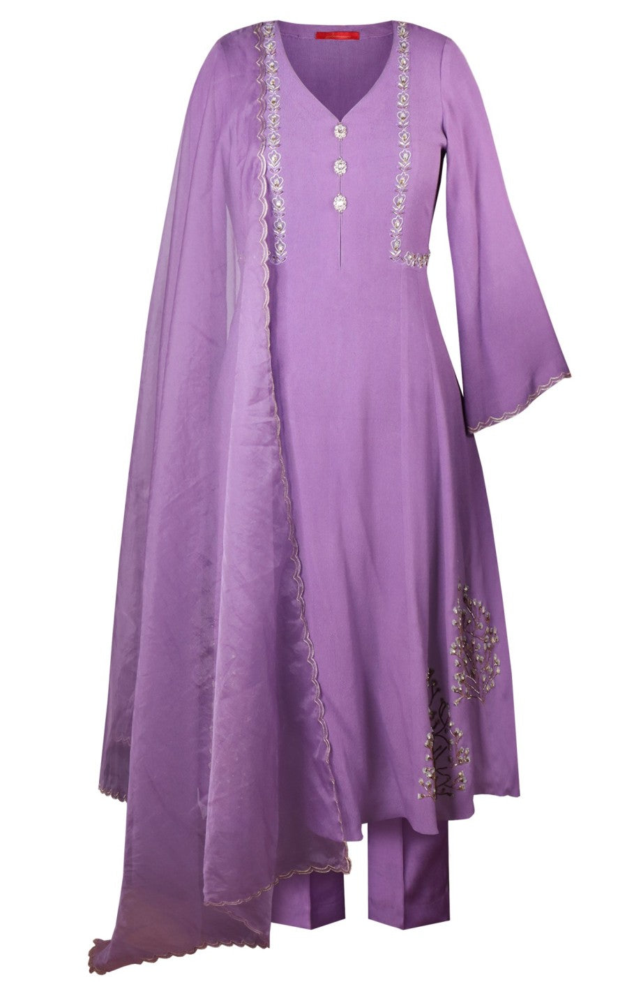 Kalidar Suit With Dabka Embroidery