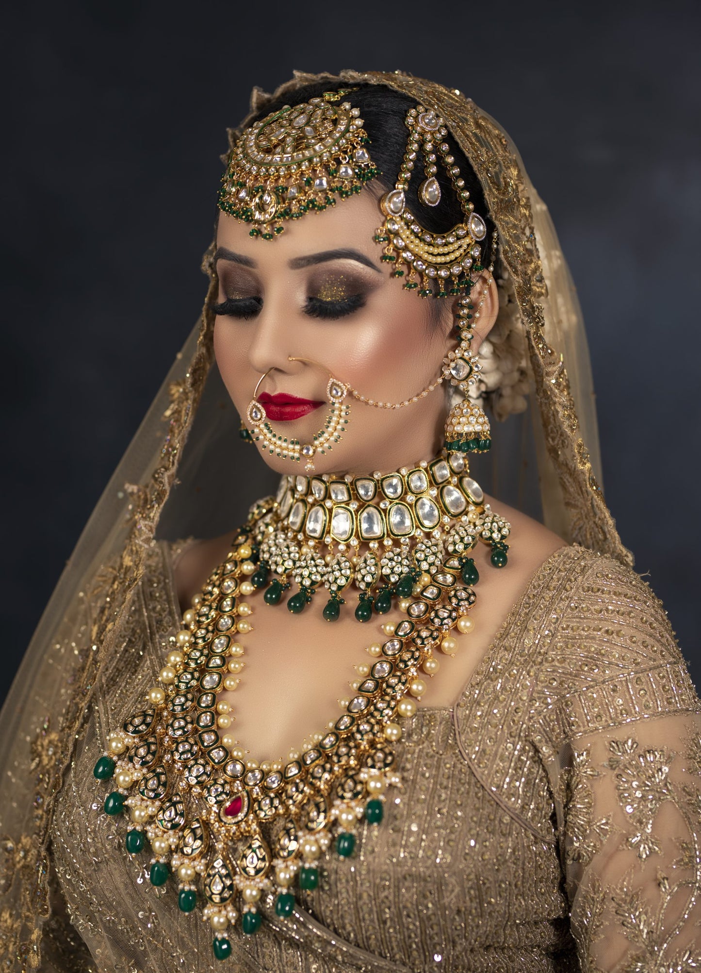 Golden Zardozi And Sequins Embroidery Lehnga Choli