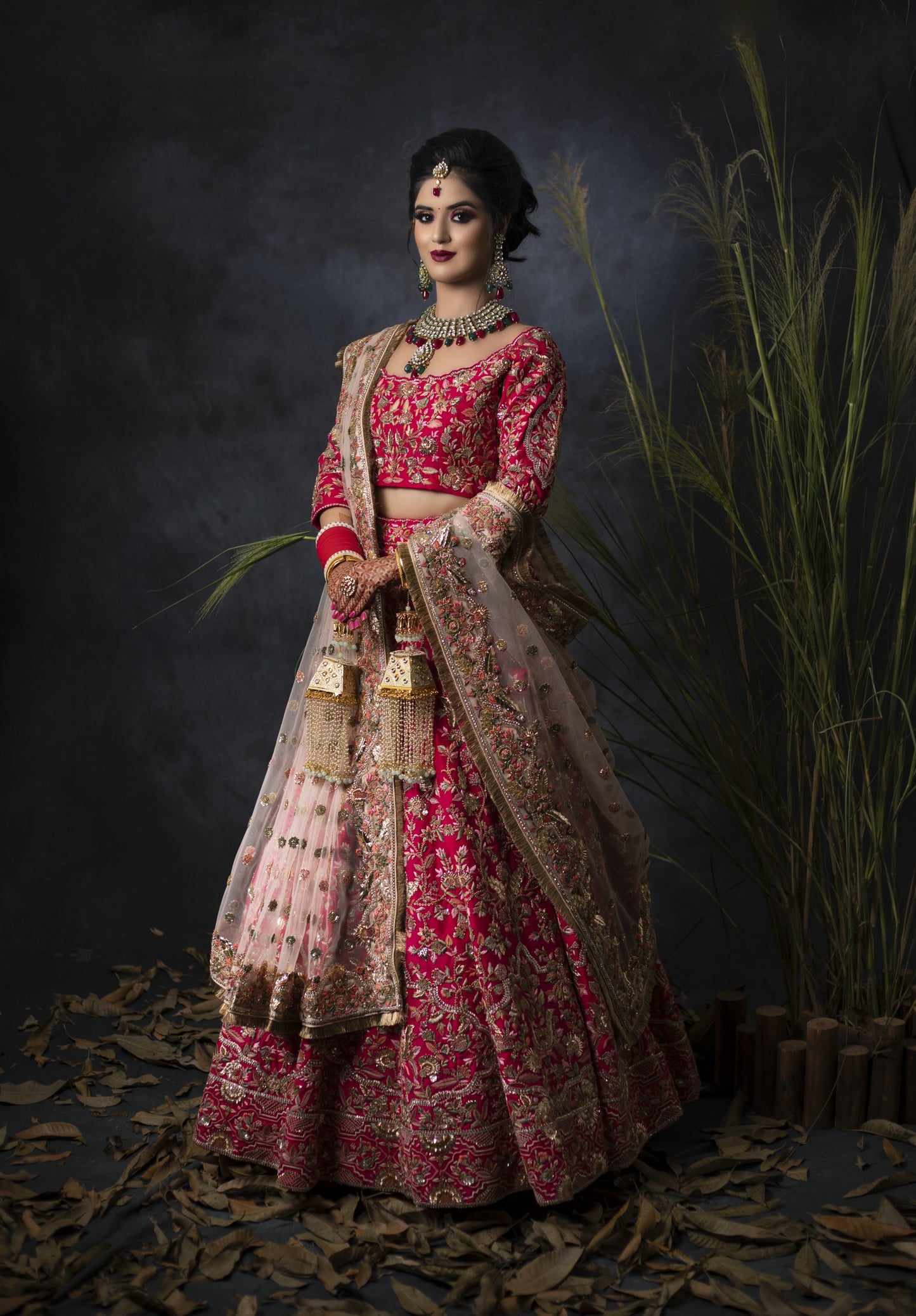 Fuschia Pink Lehnga Choli With Resham Embroidery