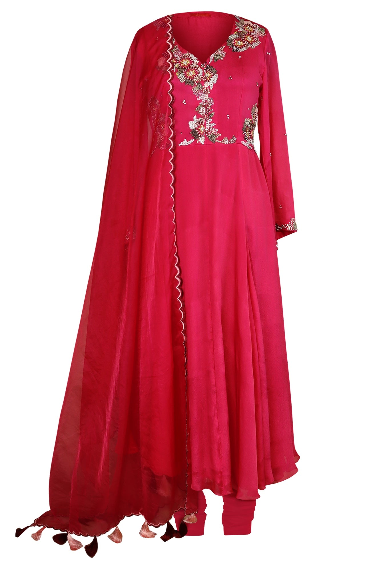 Chiffon Anarkali With French Knots