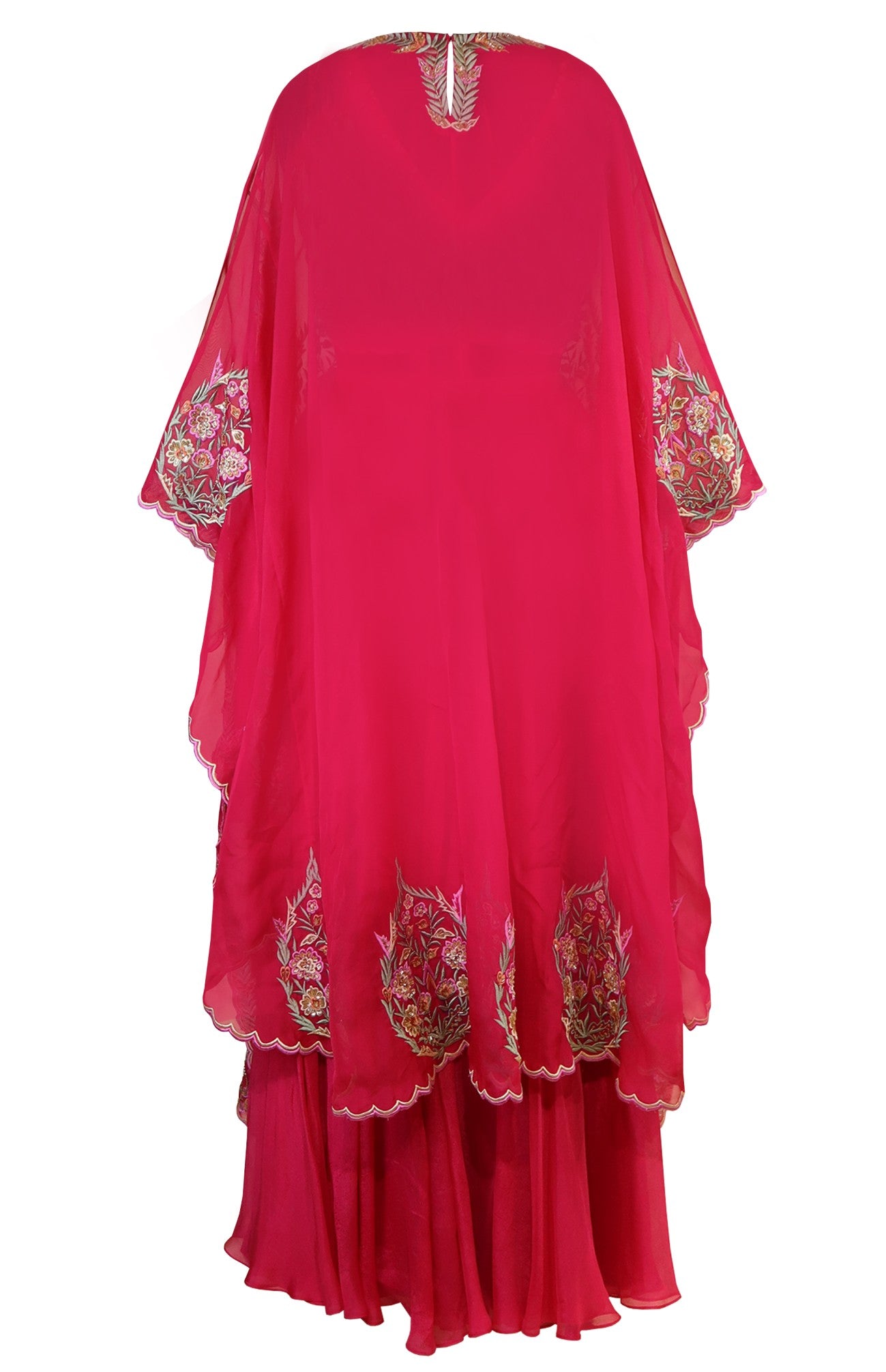 Cape Dress With Sharara - RANI PINK