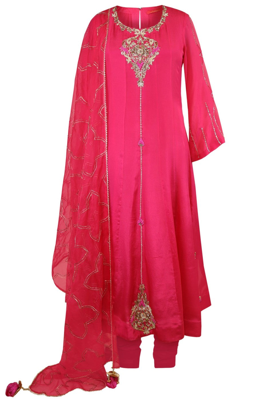 Chiffon Anarkali With Organza Dupatta