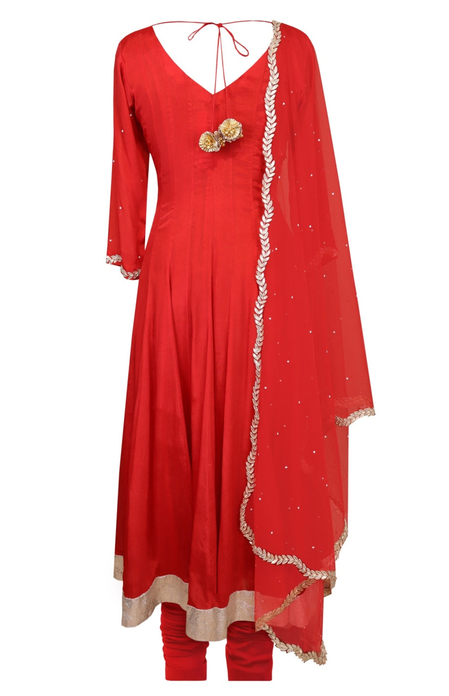 Red Chiffon Anarkali
