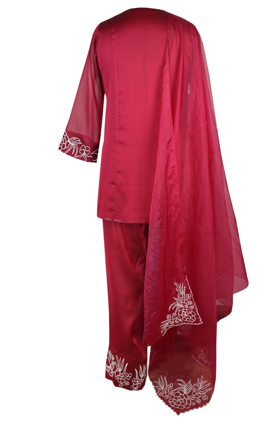 Farshi Suit With Floral Embroidery - RUBY