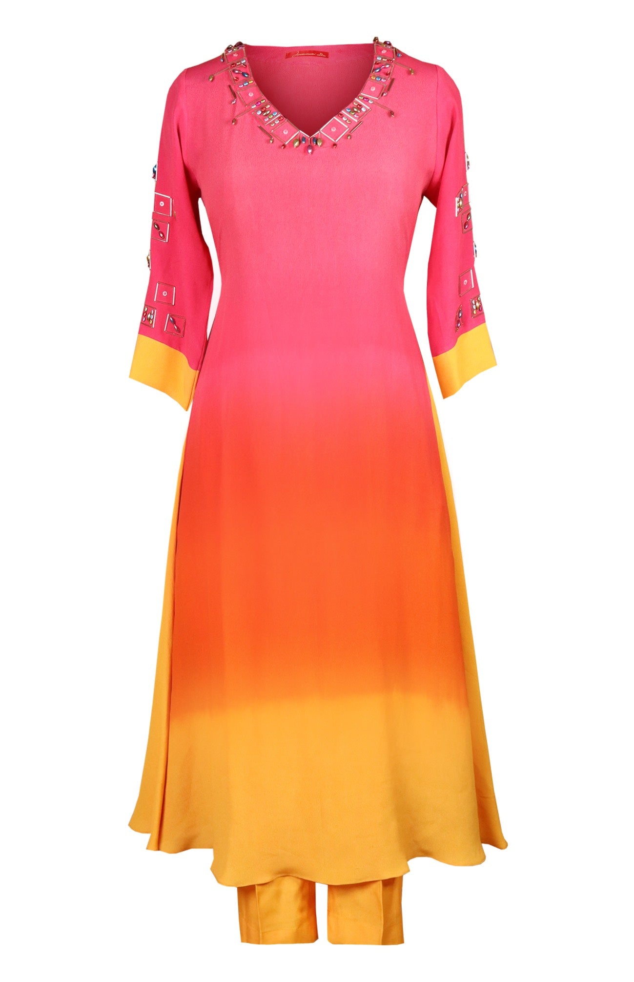 Ombré Flared Kurta Set