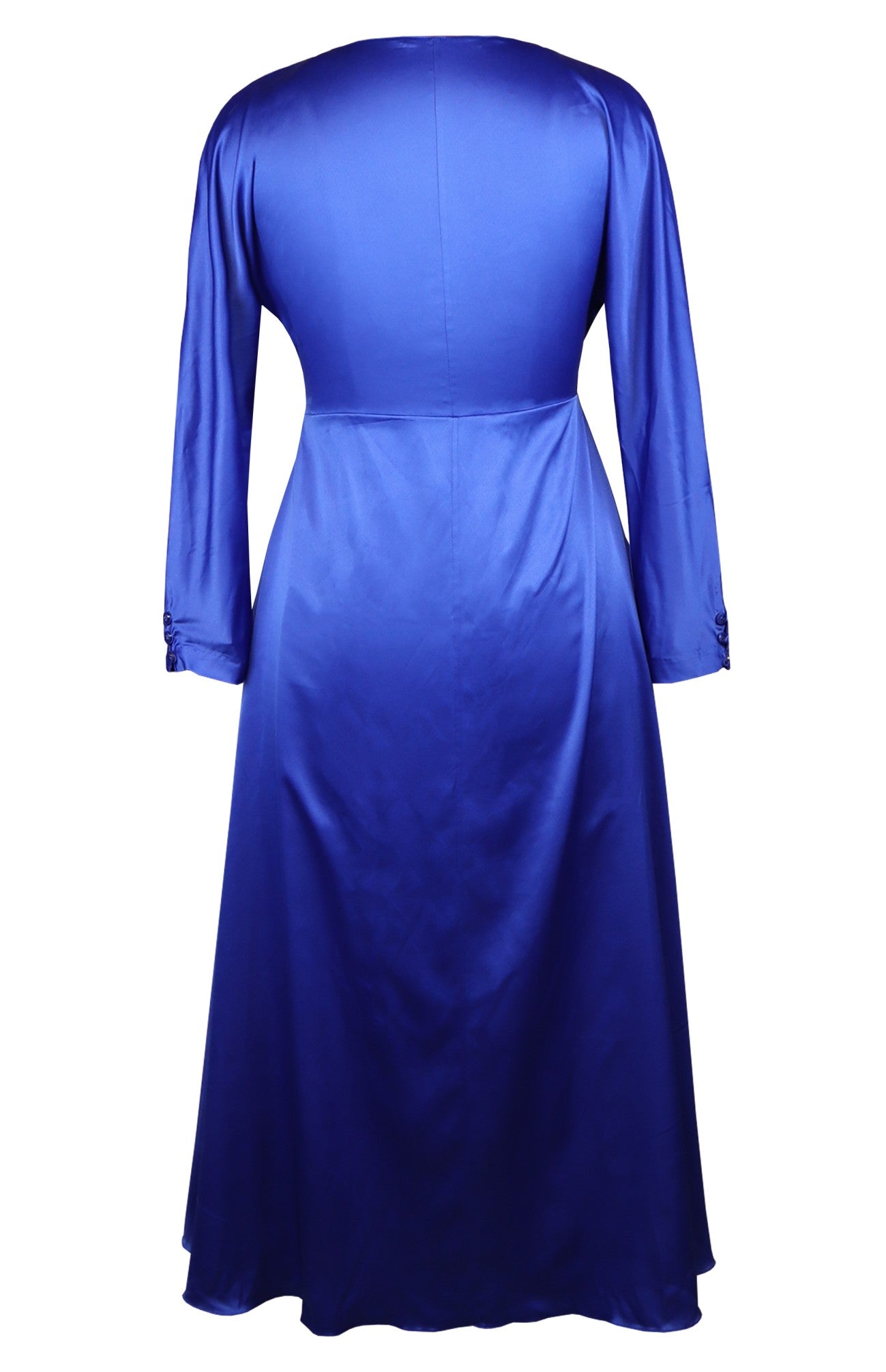Royal Blue Satin Midi Dress