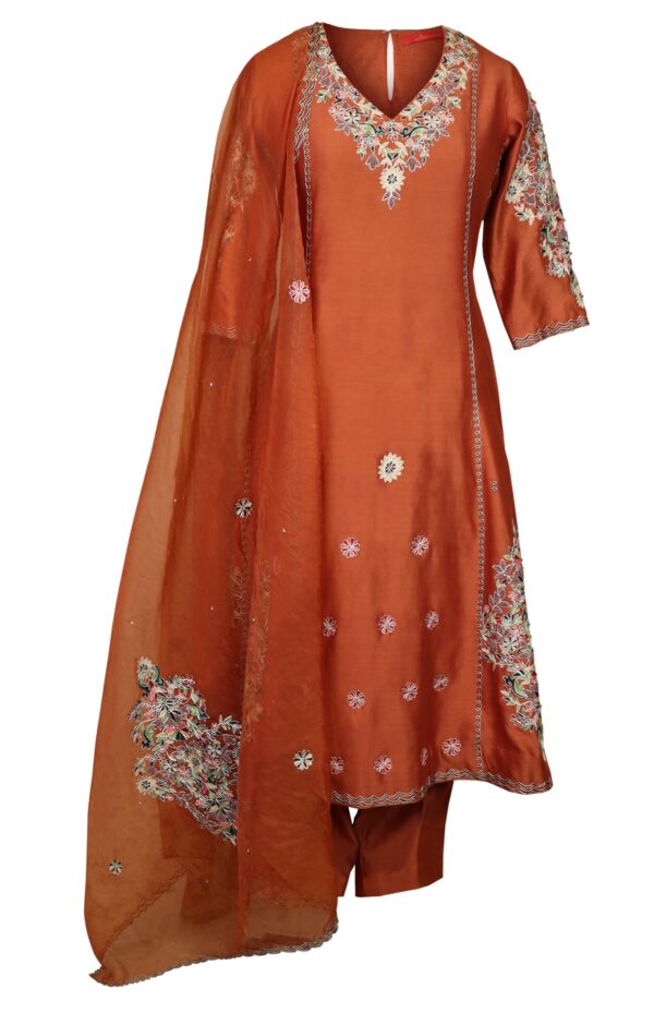 Kora Silk Anarkali With Aari Embroidery