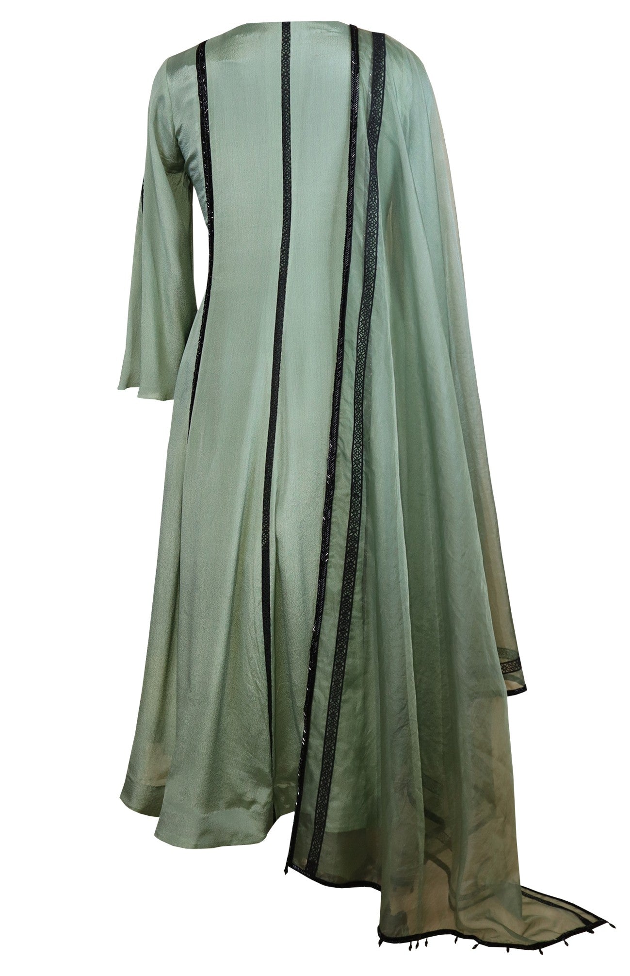 Chiffon Anarkali With Black Embroidery