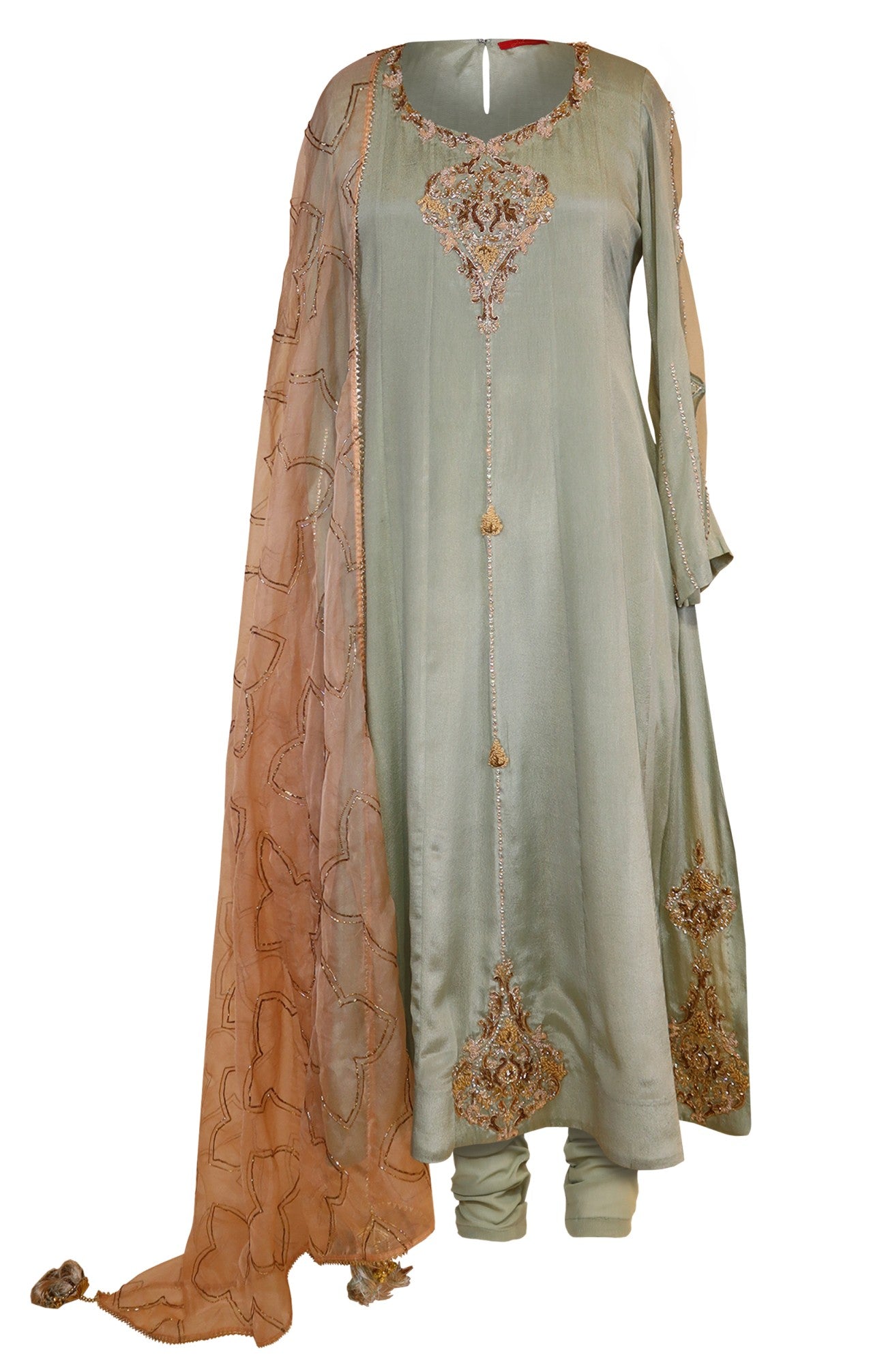 Chiffon Anarkali With Organza Dupatta