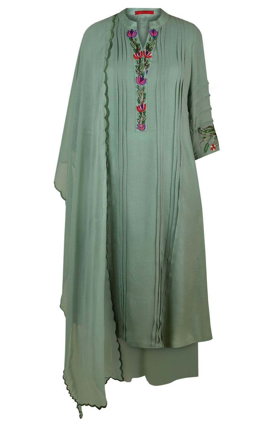 Multicoloured Embroidery Georgette Suit