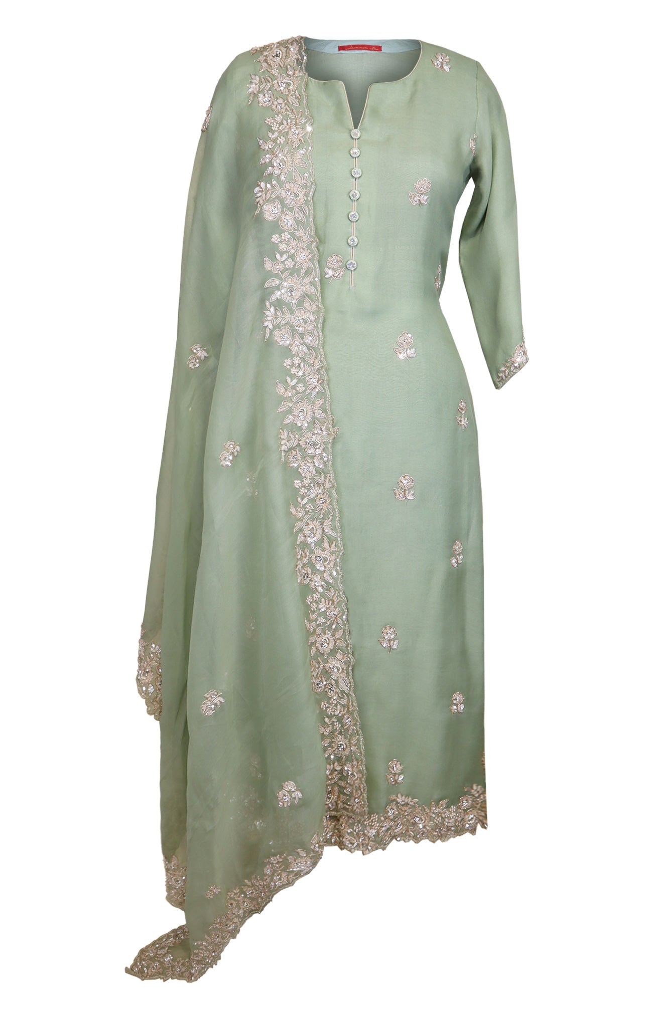 Sequins Embroidery Organza Suit