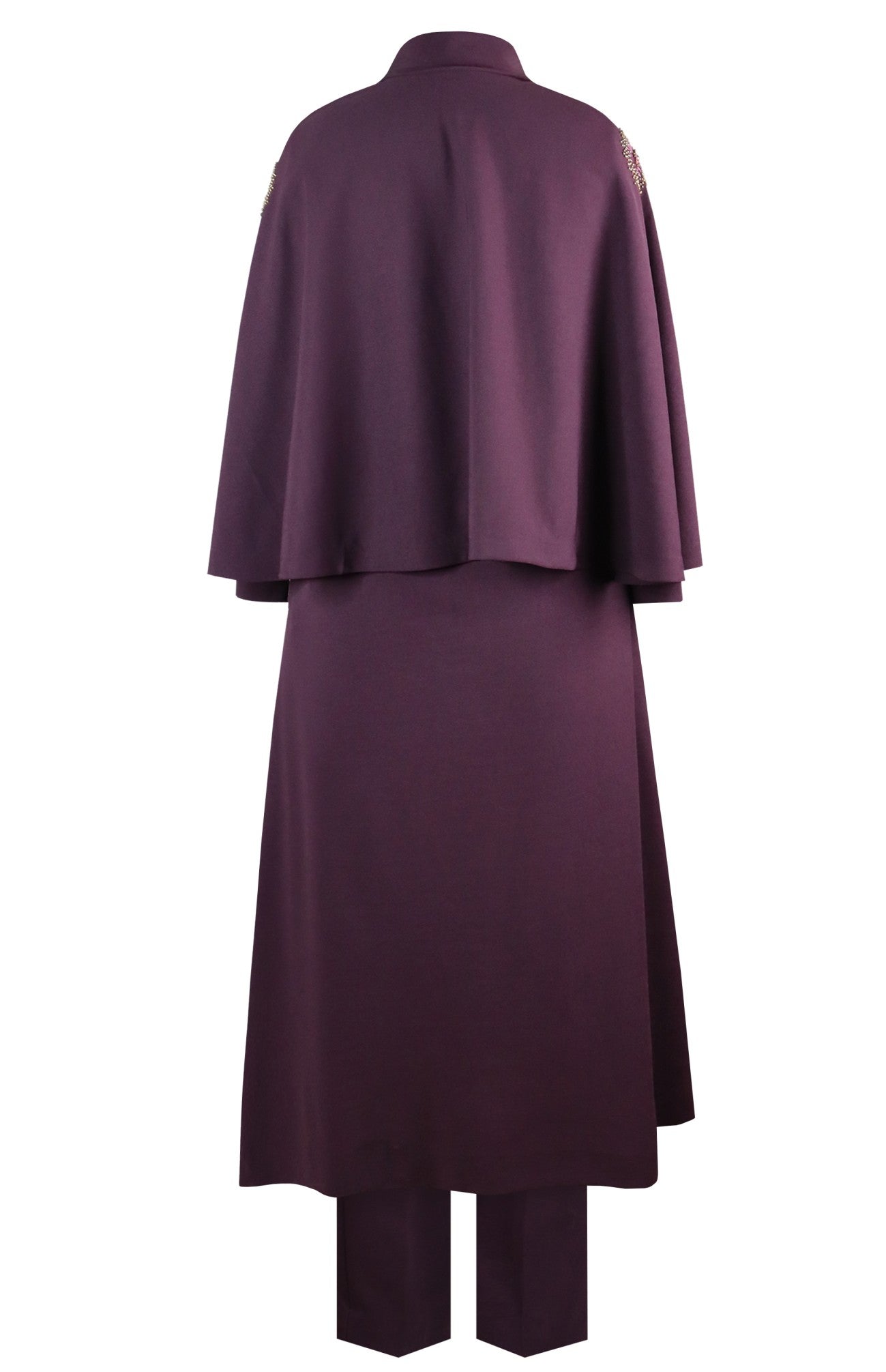 Short Cape Kurta Set - PURPLE