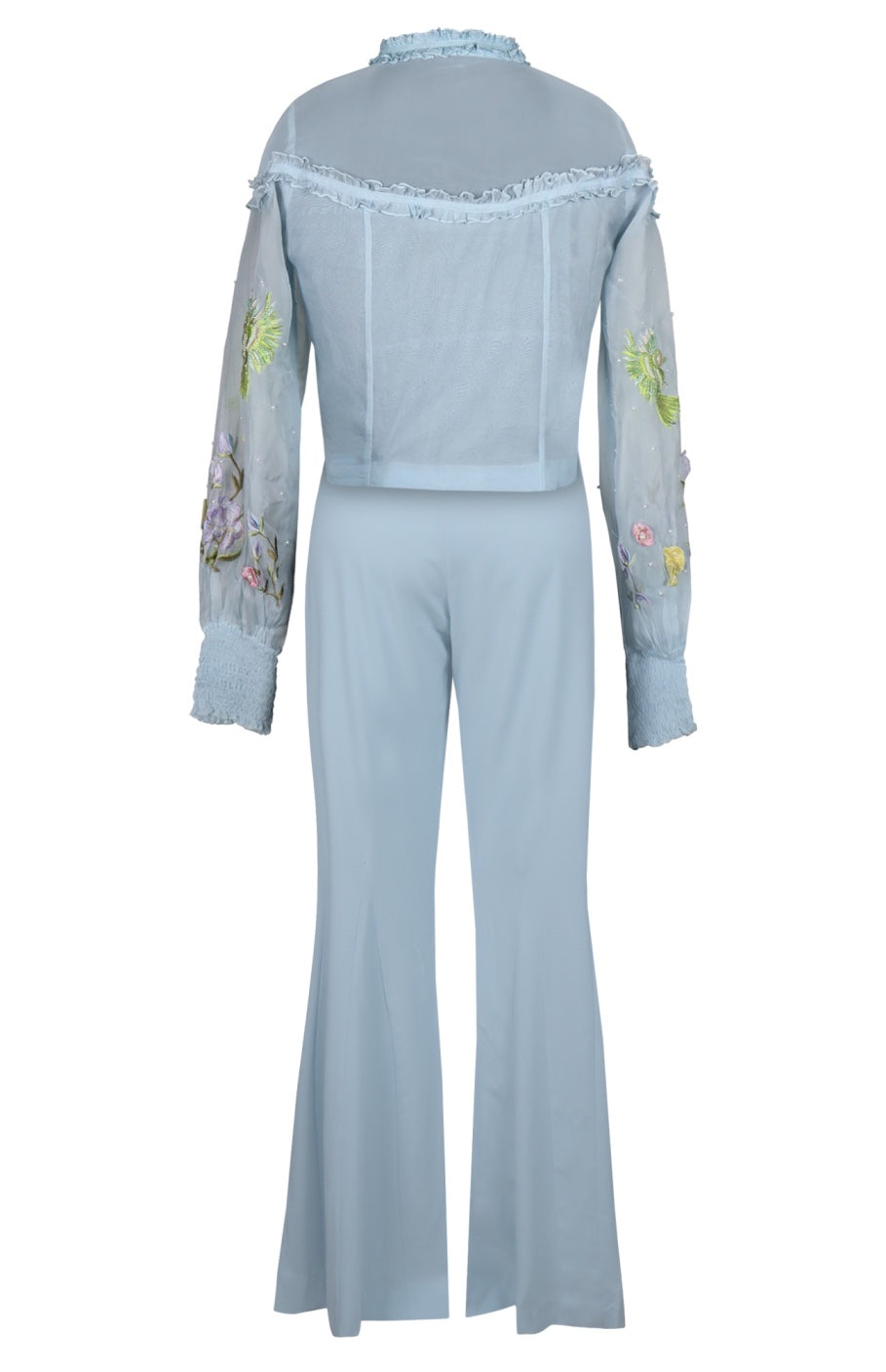 3D Flower Embroidery Co-ord Set - SKY BLUE