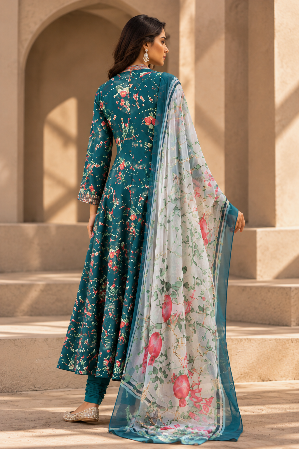 BAHAAR - Turquoise Floral Print