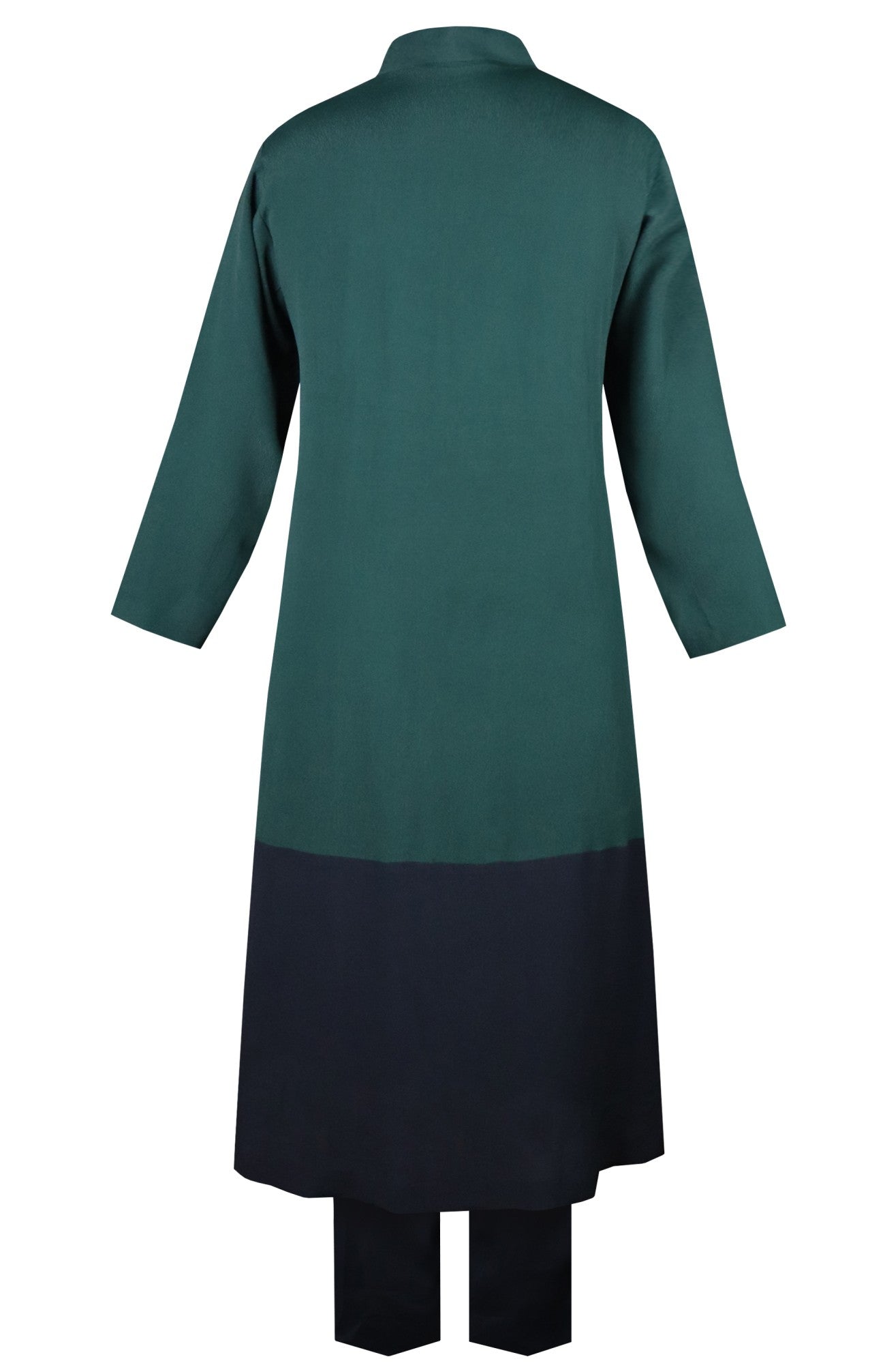Turkish Motif Long Cape Crepe Kurta Set