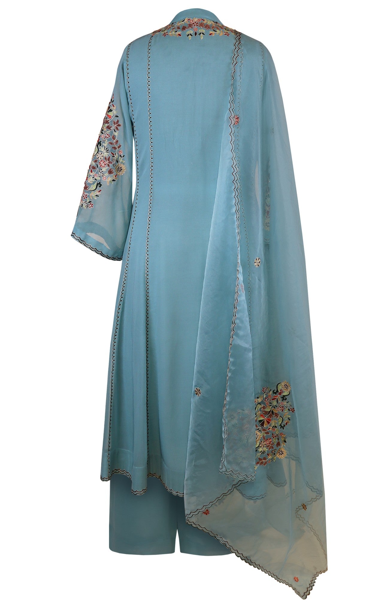 Turquoise Georgette Anarkali
