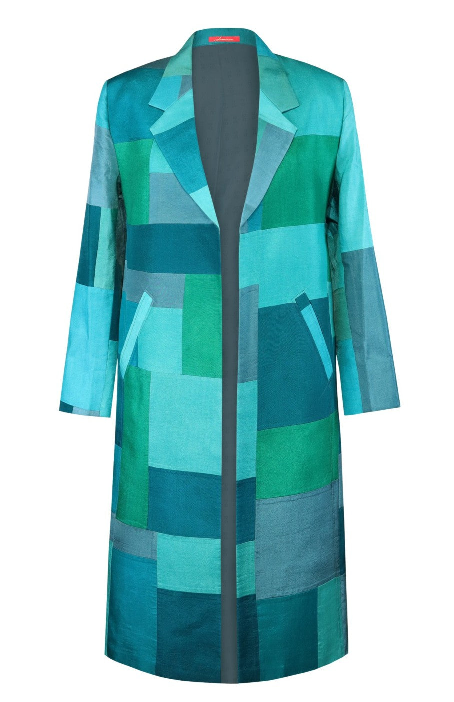Turquoise Mix Patches Overcoat
