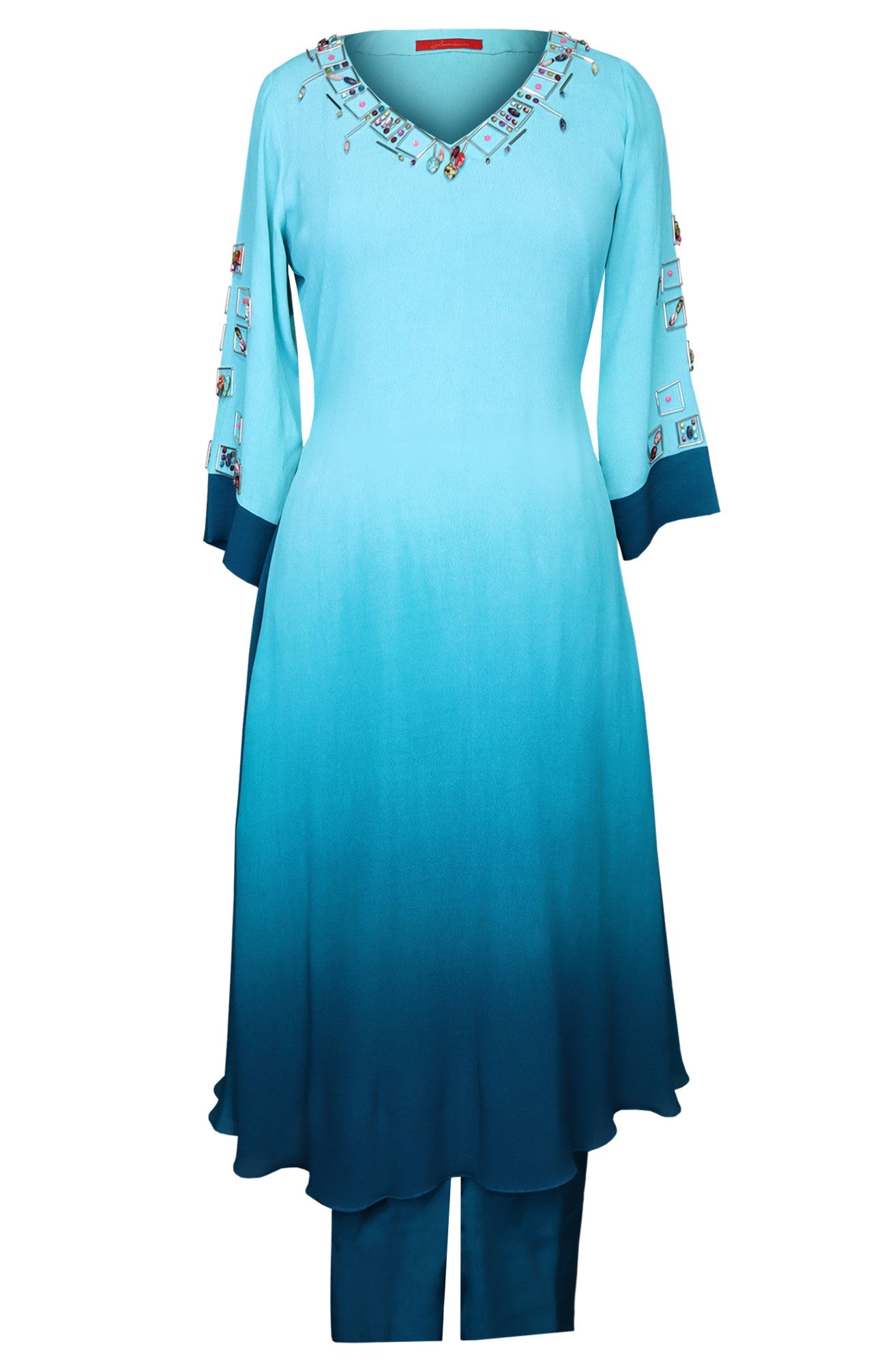 Ombré Flared Kurta Set