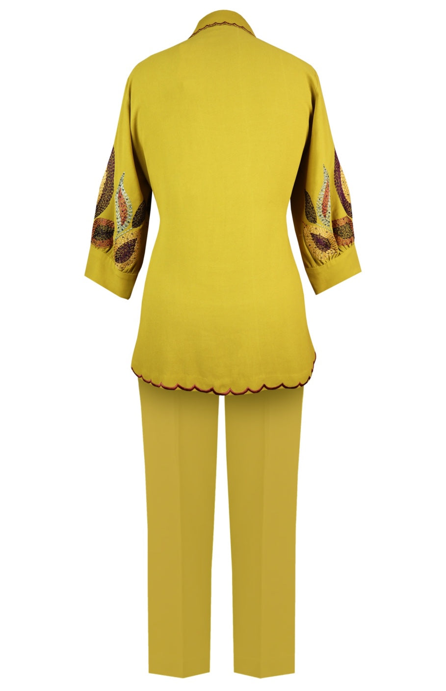 U-Cut Co-ord Set - GOLDEN OLIVE