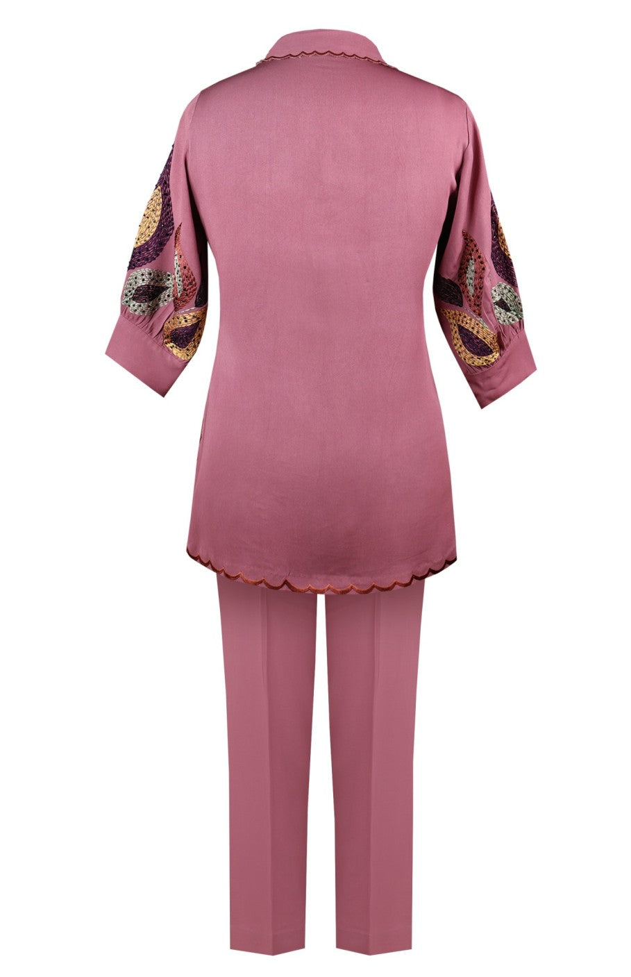 U-Cut Co-ord Set - OLD ROSE