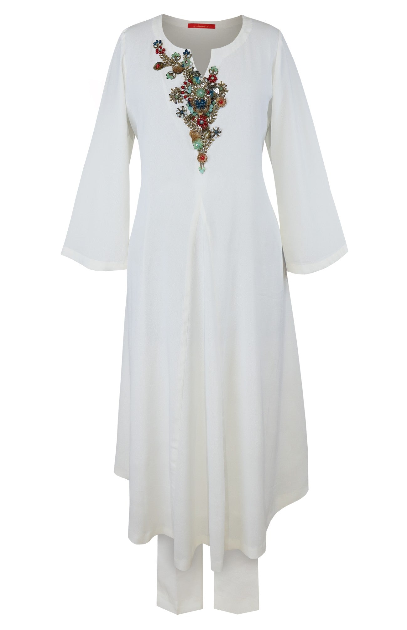 Chunky Sequins Embroidery Crepe Kurta Set