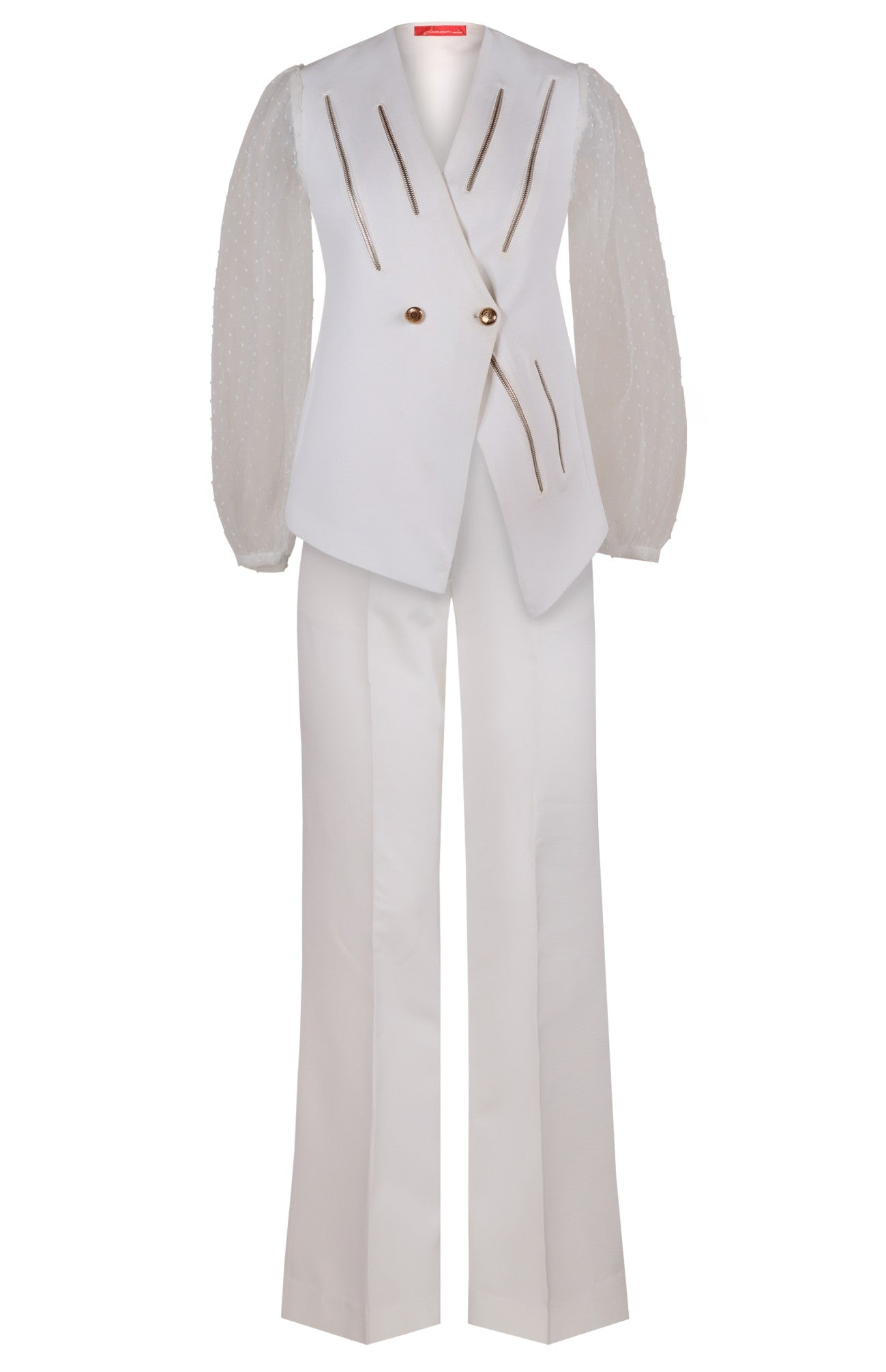 White Double Breast Co-ord Set