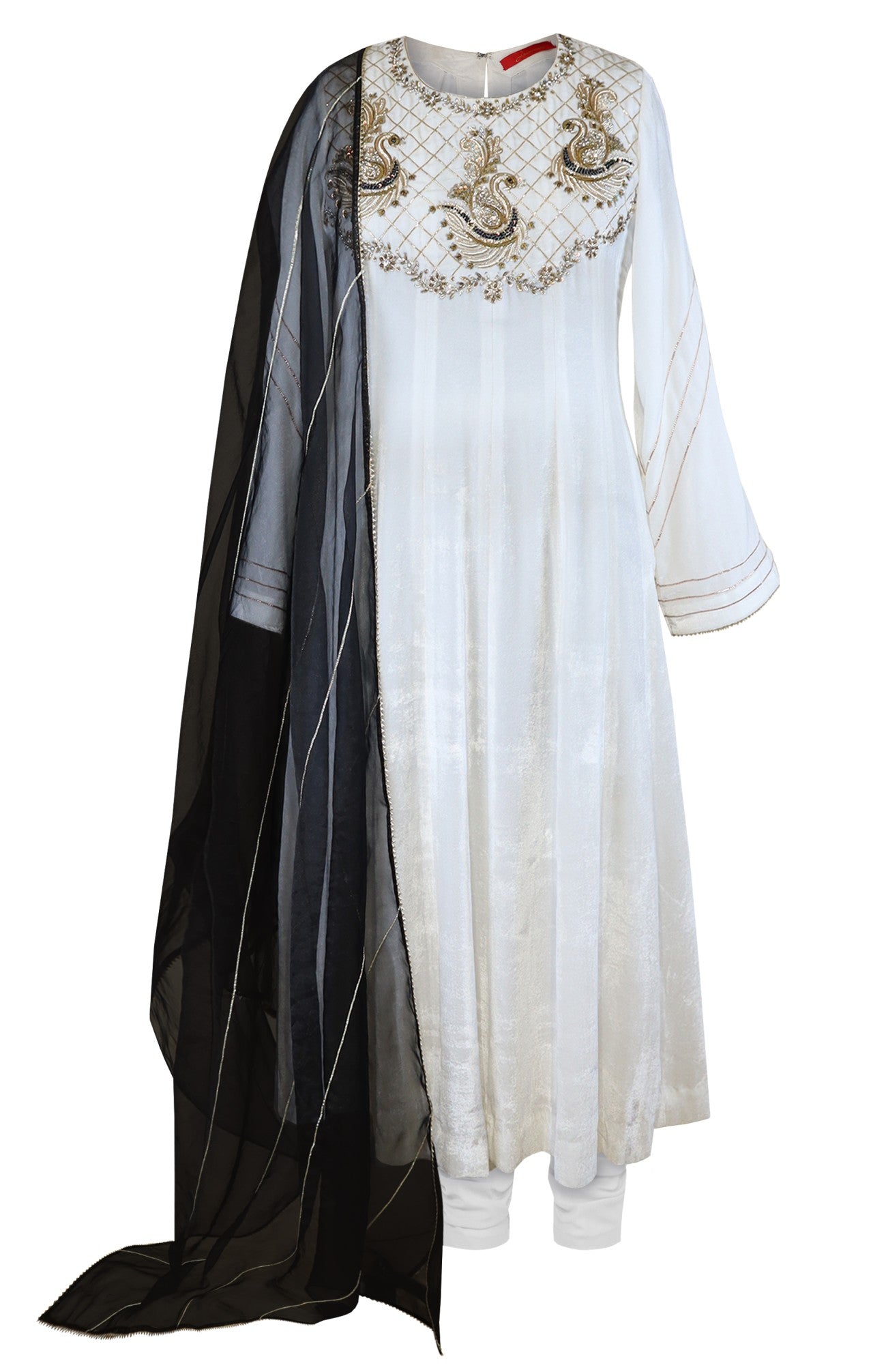 White Velvet Anarkali
