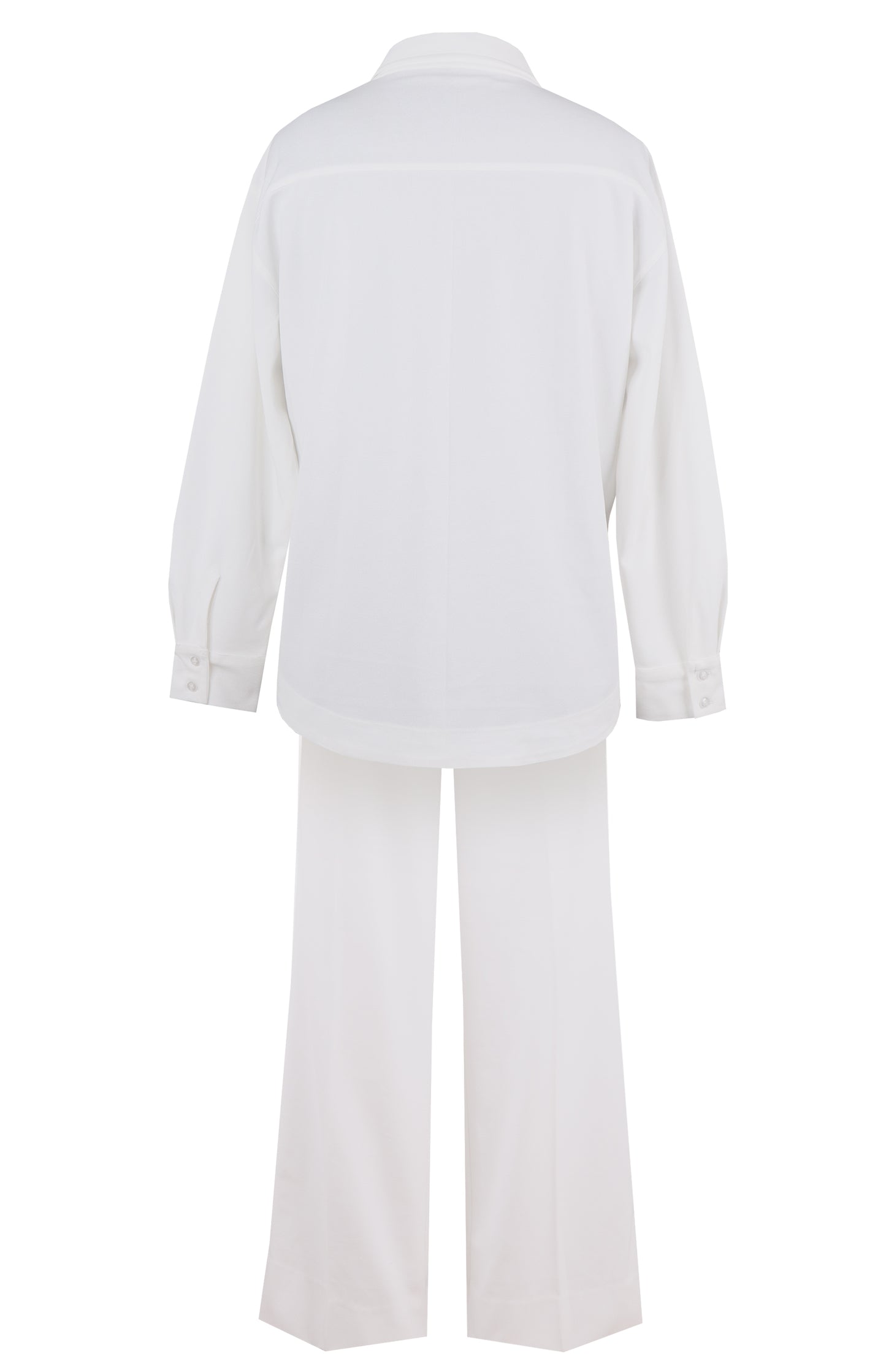 Side Buttoned Co-ord Set - WHITE