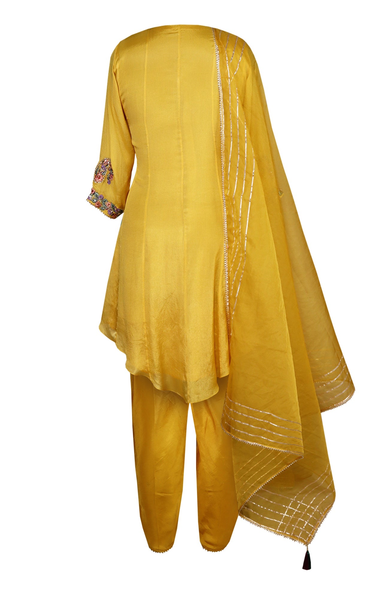 Yellow Angrakha Chiffon Anarkali