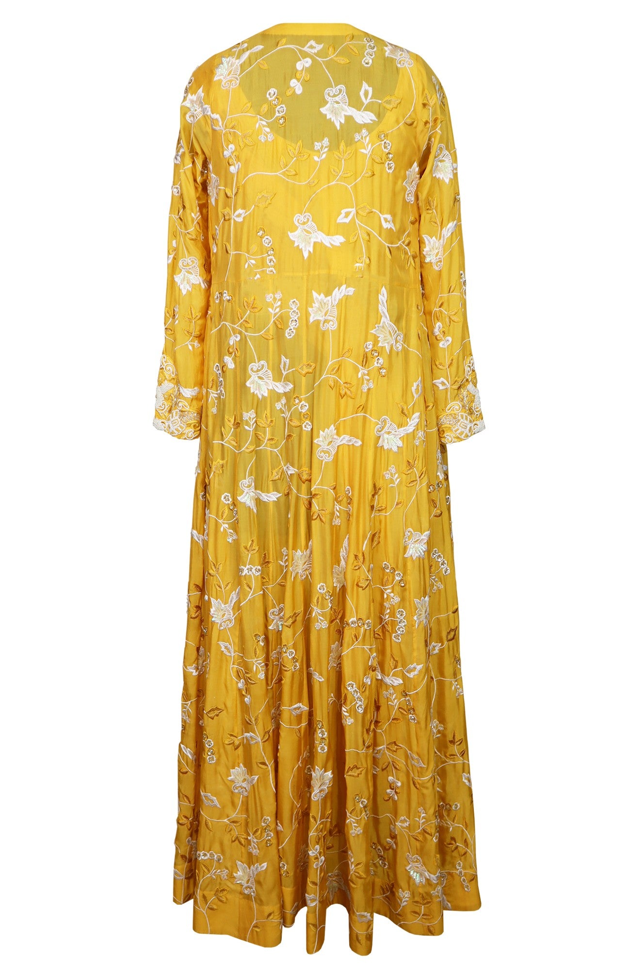 Yellow Embroidered Cape With Afghani Salwar