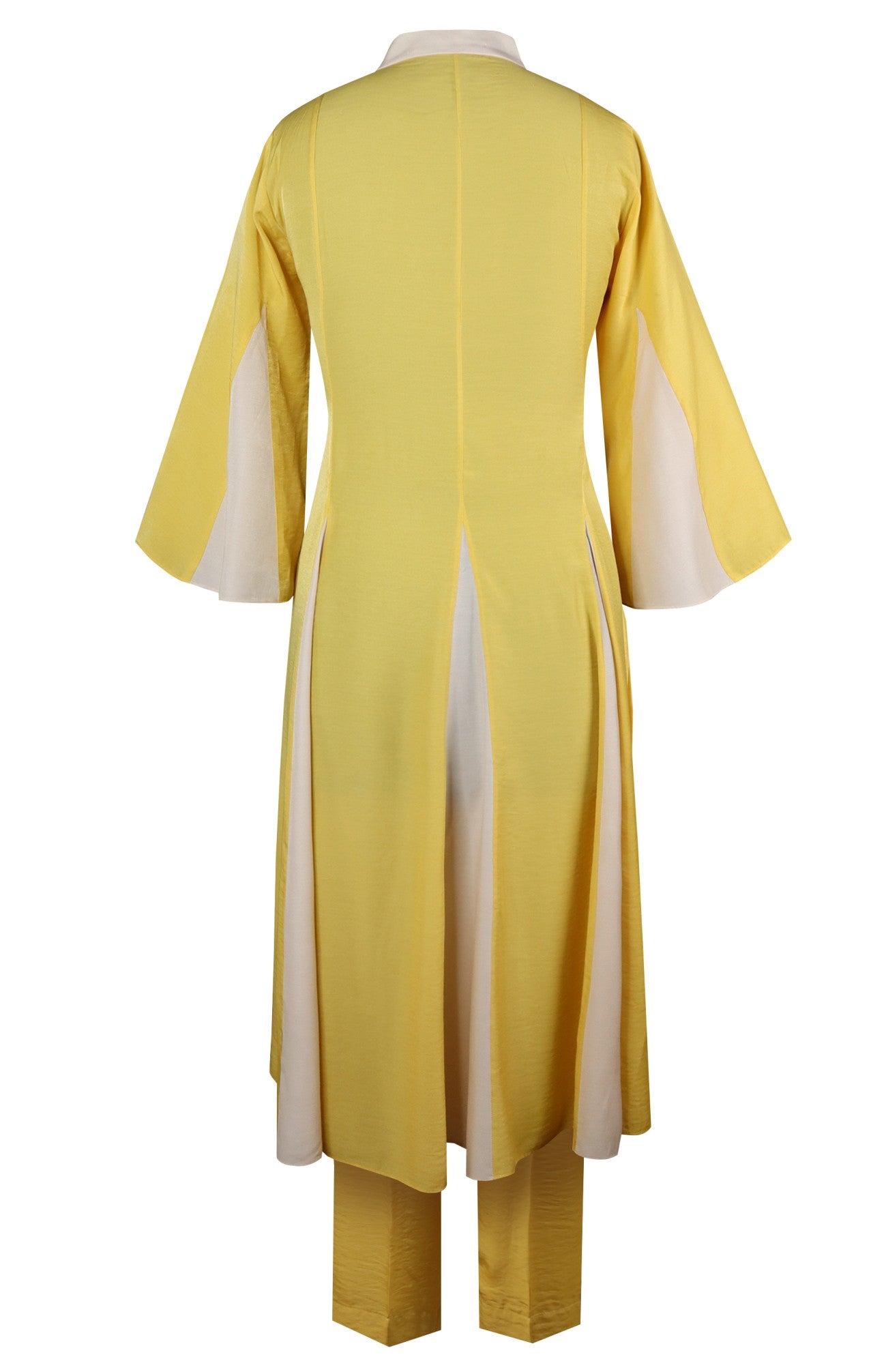 Butterfly Kurta Set With Godets - BUTTER YELLOW