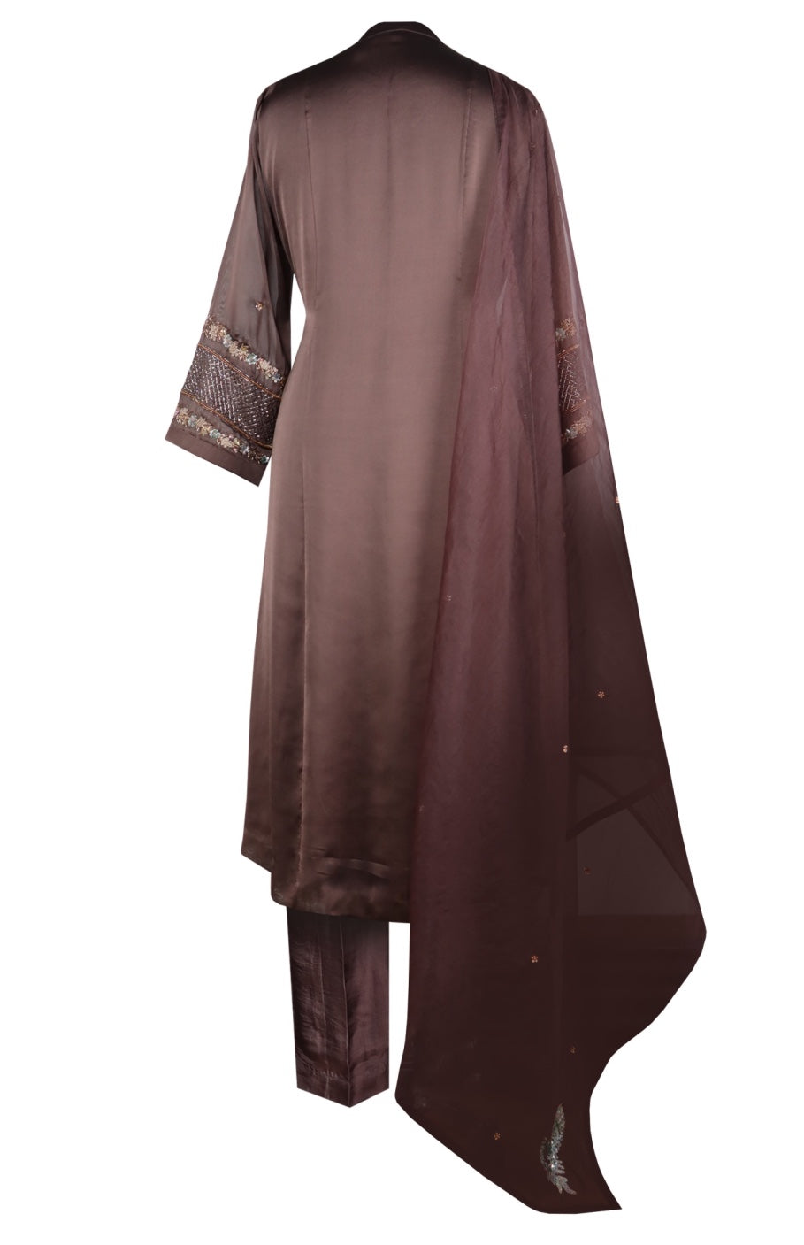 Zardozi Birds Silk Suit - MOUSE