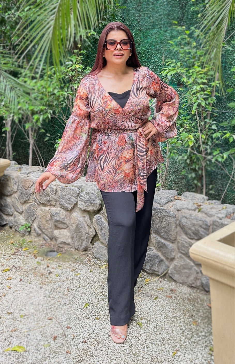 Animal Print Wrap Around Co-ord Set