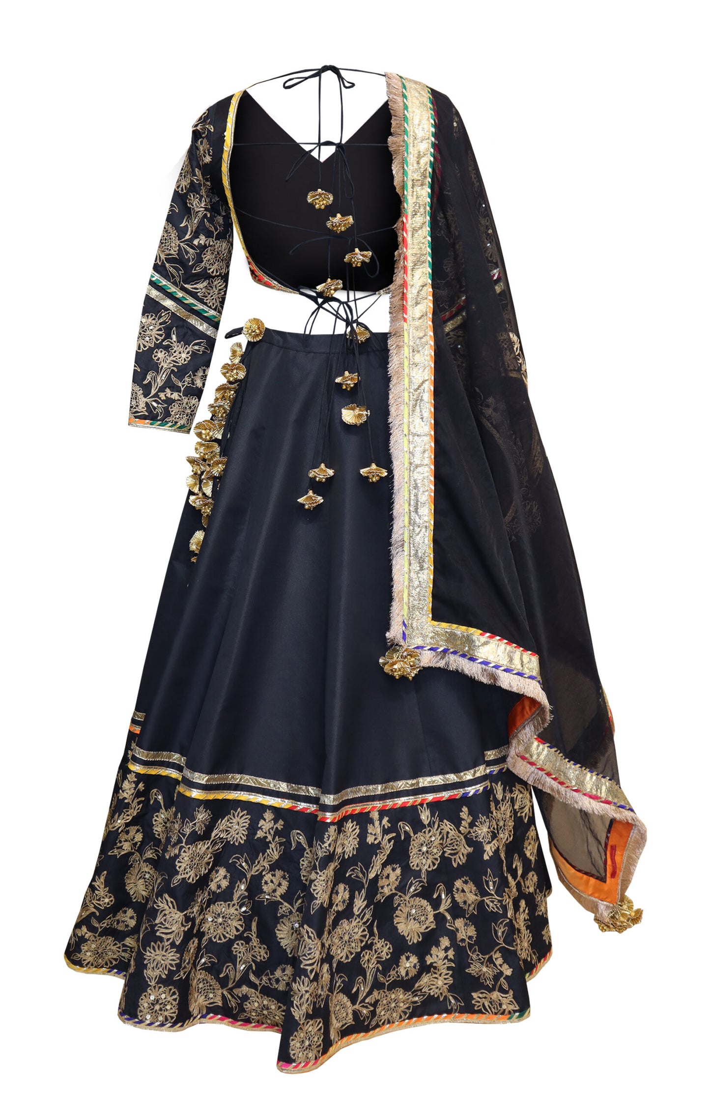 Black Silk Lehnga