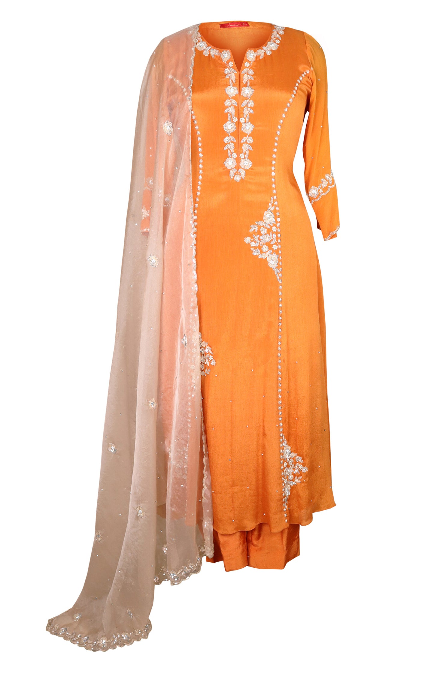 Chiffon Suit With Sequins Embroidery