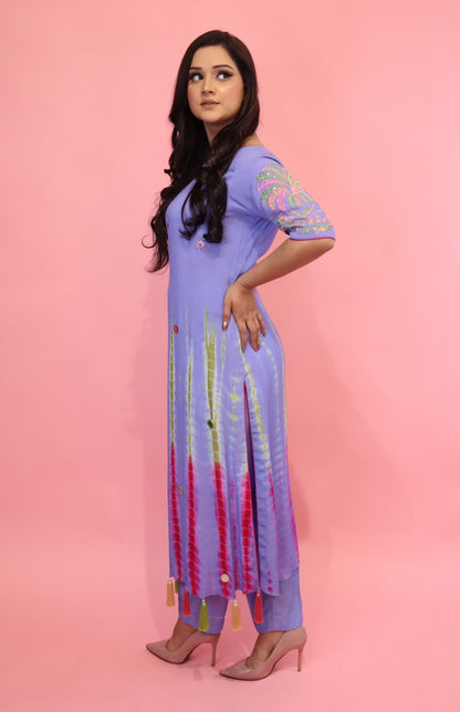 Kurta Set With Embroidered Sleeves