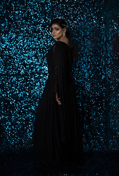 Lycra Maxi With Glass Beads Embroidery