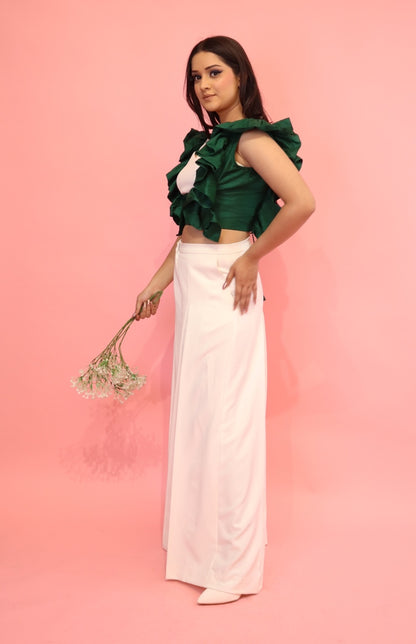 Emerald Green And White Co-ord Set