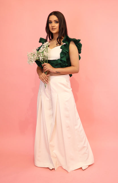 Emerald Green And White Co-ord Set