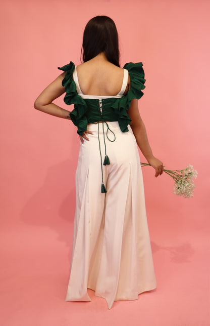 Emerald Green And White Co-ord Set