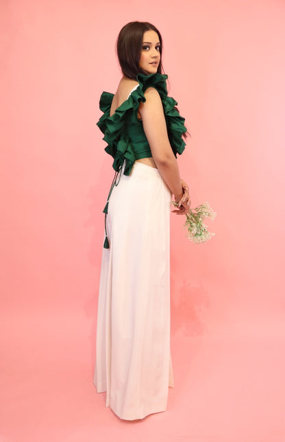 Emerald Green And White Co-ord Set