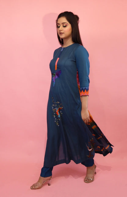 Mul Mul Kurta Set - INDIGO