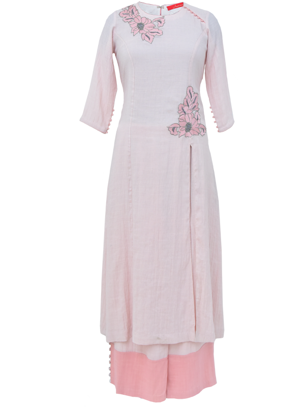 Blush Linen Kurta Set