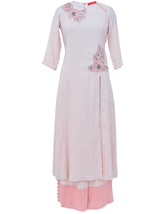 Blush Linen Kurta Set