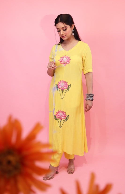 Lemon Yellow Summer Kurta Set