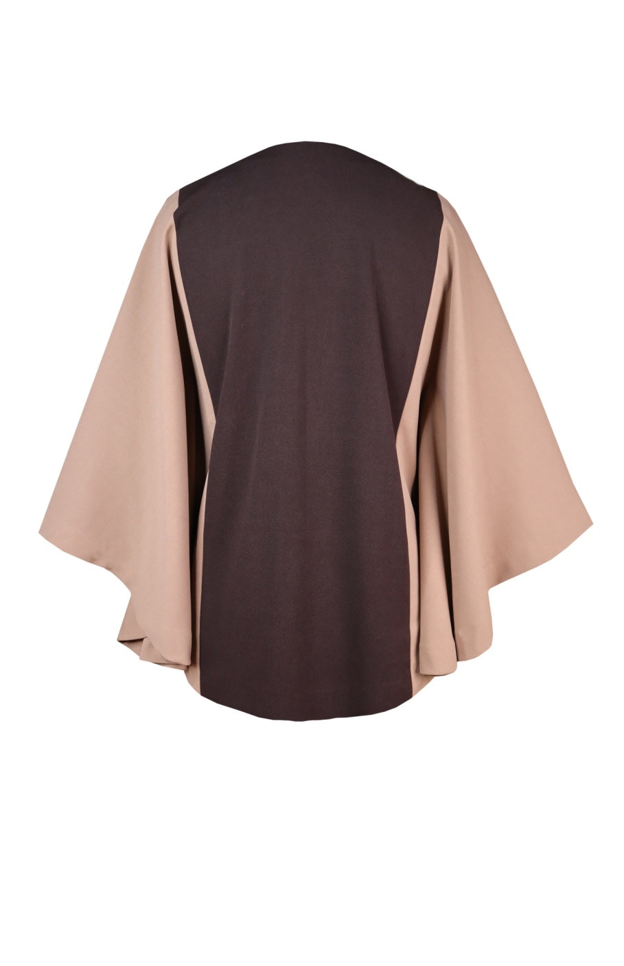 3D Leaves Embroidery Cape Top - BROWN