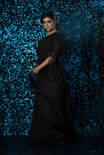 Lycra Maxi With Glass Beads Embroidery